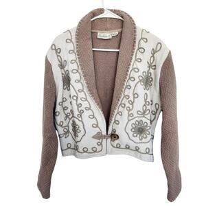 Flashback Vintage Embroidered Coatigan Retro 90s 80s Bohemian Coastal‎ Grandma